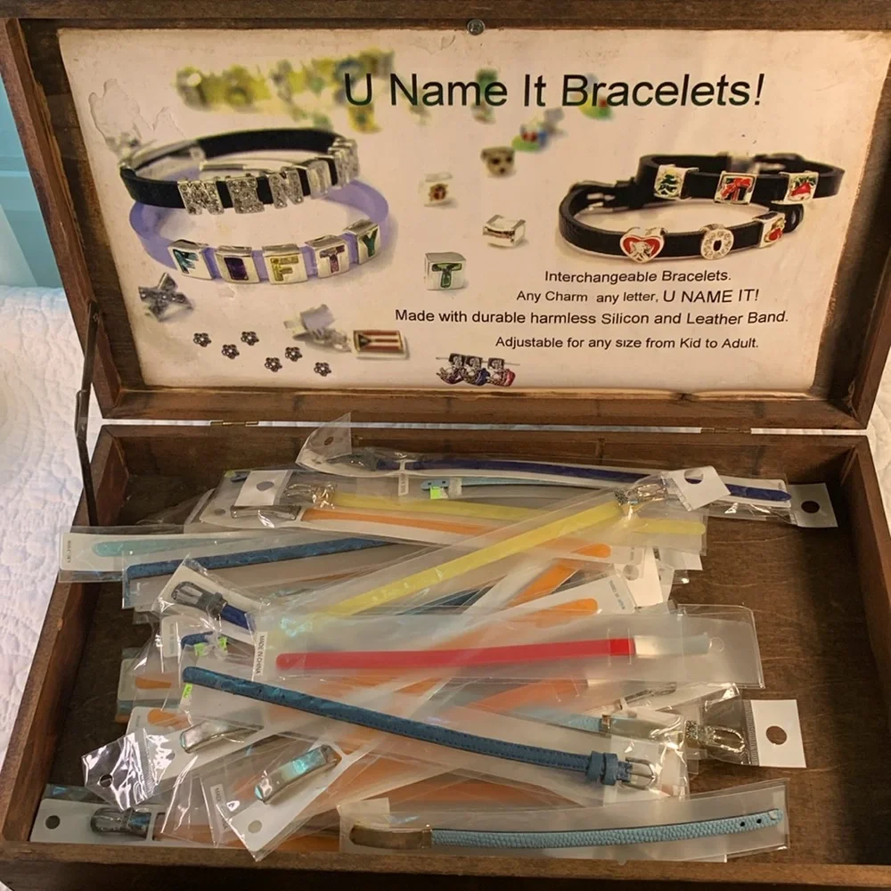 U Name It Customize Bracelets & Charms & wooden box 45 bracelets 100s of Charms